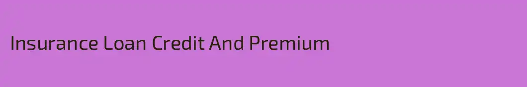 Insurance Loan Credit And Premium